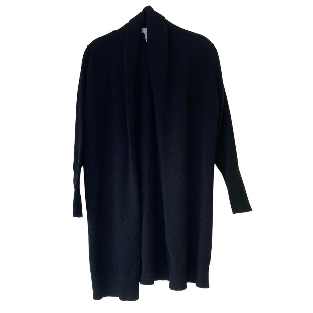 Leith Longline Open Cardigan Black Size Small